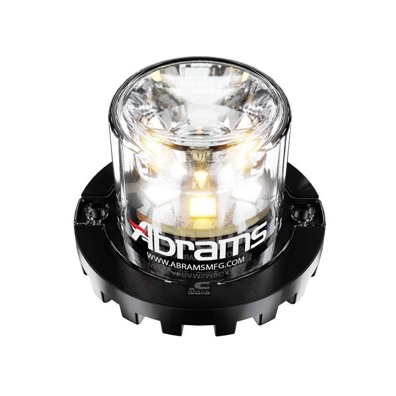 Abrams SAE Class-1 Blaster 360 (Amber/White) 18W - 6 LED Snow Plow Truck Vehicle LED Hideaway Surface Mount Strobe Warning Light - Image 1